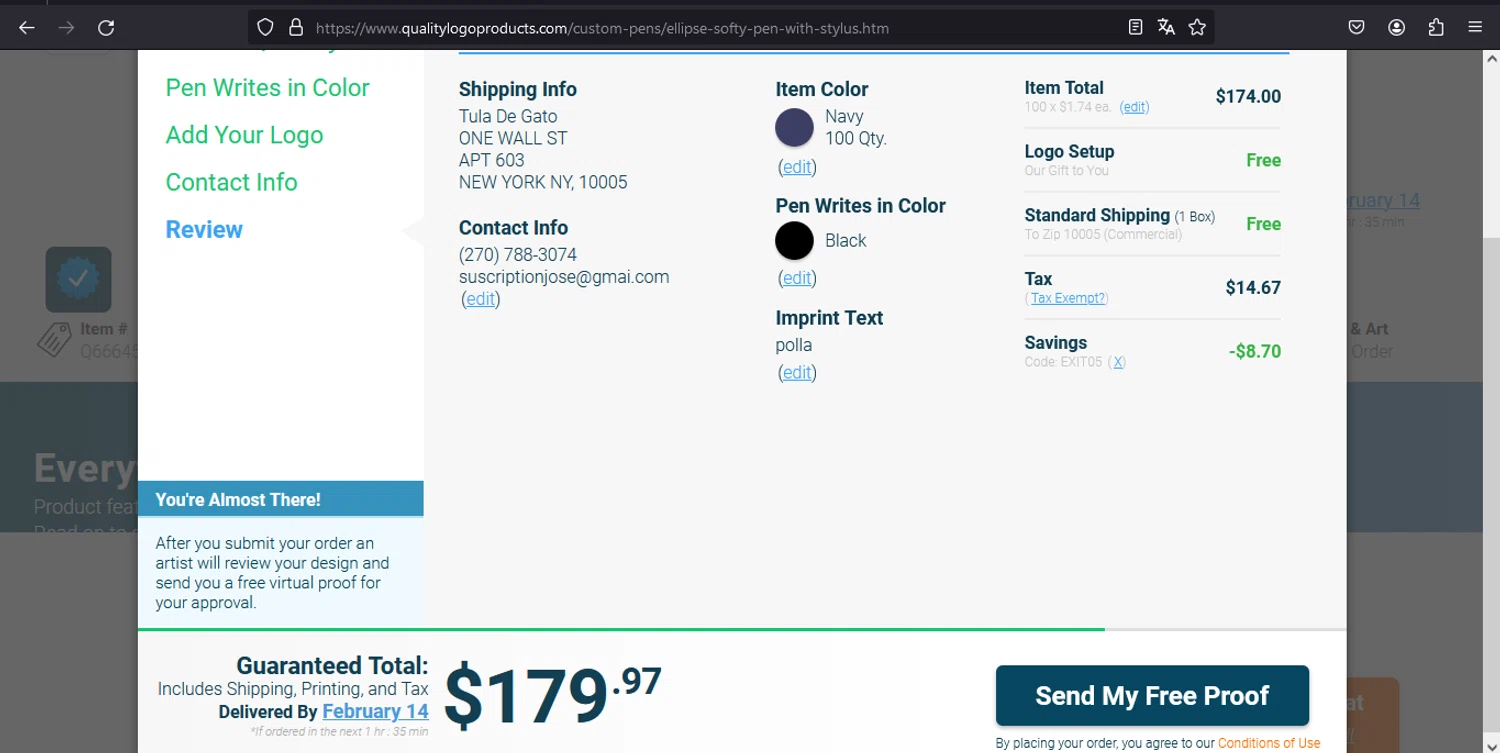 where to use Quality Logo Products promo code box