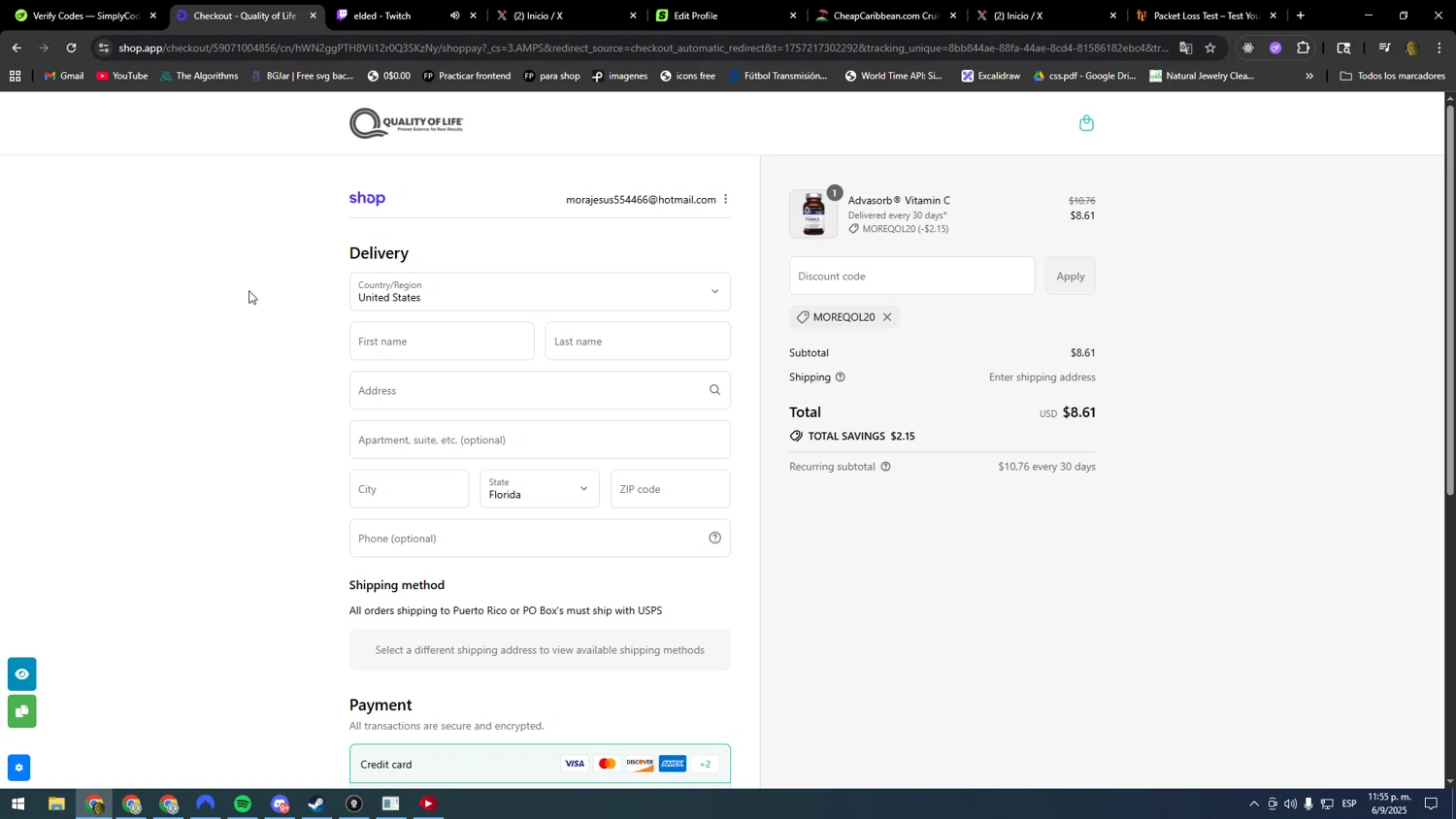 Quality of Life discount code screenshot showing code MOREQOL20 applied at Quality of Life checkout page. Uploaded by SimplyCodes community member kakakakakka on Sep 7, 2025