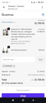 Quantum X coupon verification screenshot