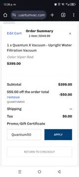 Quantum X coupon verification screenshot