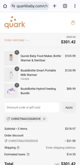 Christinacosgrove coupon verification screenshot