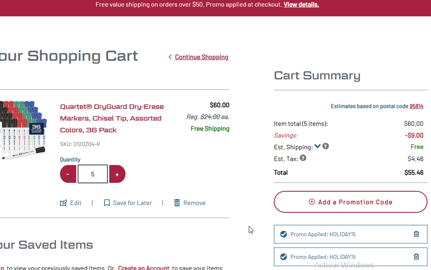 Quartet checkout page showing Quartet promo code box | Screenshot taken by SimplyCodes community member on Dec 10, 2025