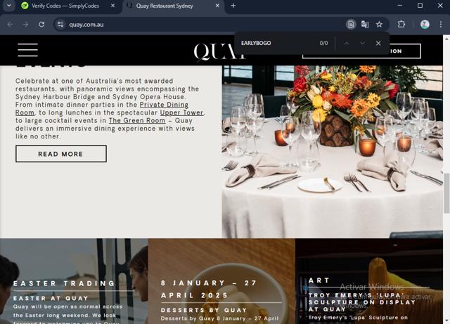 Quay checkout page showing Quay discount code box | Screenshot taken by SimplyCodes community member on Mar 24, 2025