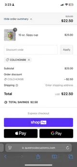 Colchon98 coupon verification screenshot