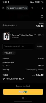DAD10 coupon verification screenshot