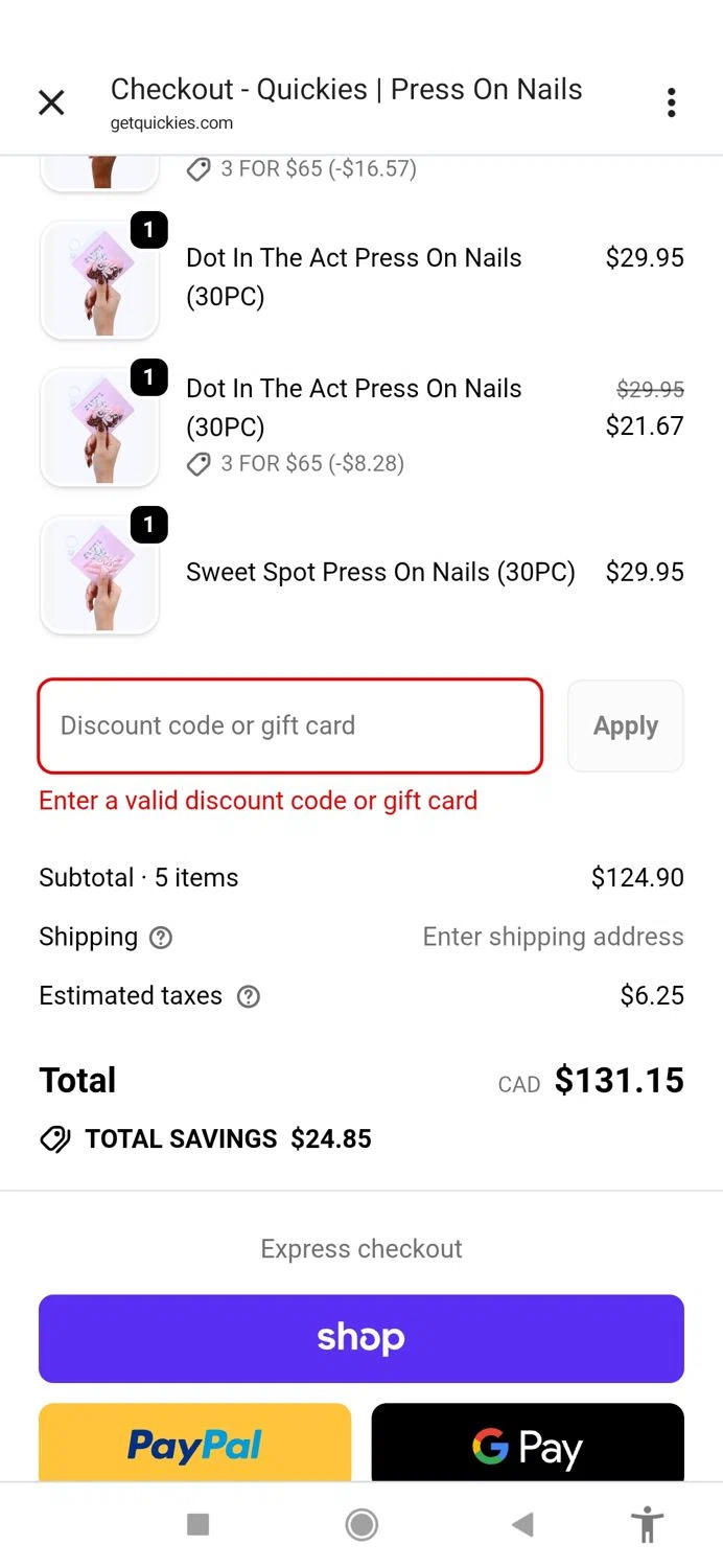 Quickies discount code screenshot showing code FLIRTYTHIRTY applied at Quickies checkout page. Uploaded by SimplyCodes community member IFeelGood3 on Sep 24, 2025