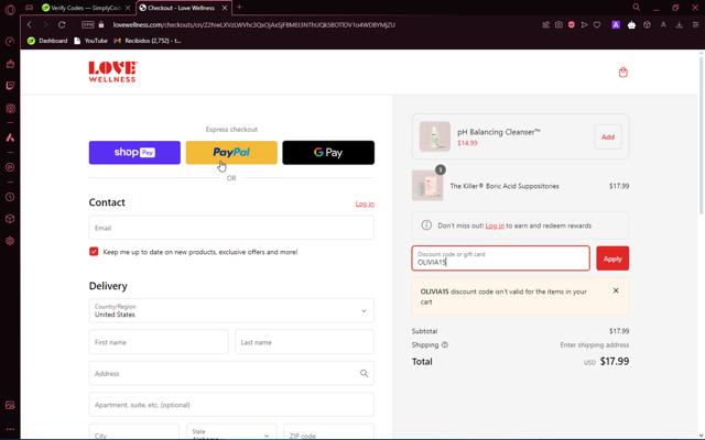 Quicklly checkout page showing Quicklly coupon code box | Screenshot taken by SimplyCodes community member on Jun 26, 2024
