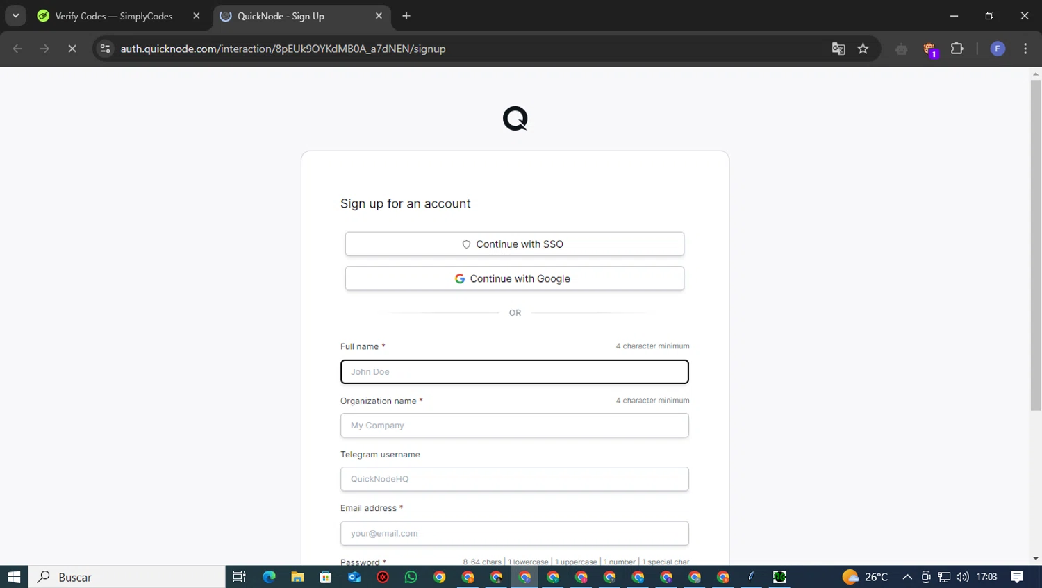 QuickNode coupon code screenshot showing code LABOR50 applied at QuickNode checkout page. Uploaded by SimplyCodes community member ShieldLynx232 on Jan 13, 2025