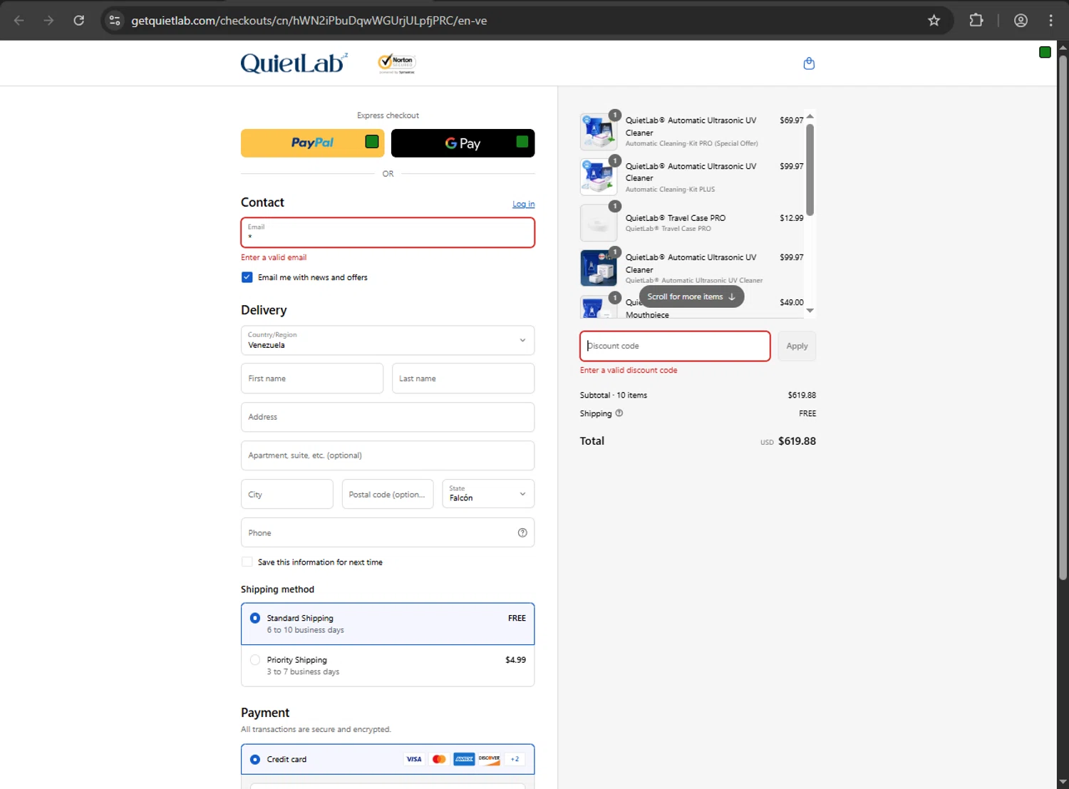QuietLab coupon code screenshot showing code LABORDAY applied at QuietLab checkout page. Uploaded by SimplyCodes community member ShrewdDefender8496 on Sep 7, 2025