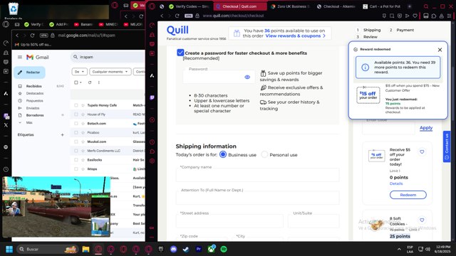 Quill.com checkout page showing Quill.com promo code box | Screenshot taken by SimplyCodes community member on Jun 18, 2025