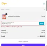 MOTHERSDAY26 coupon verification screenshot