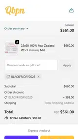 BLACKFRIDAY2025 coupon verification screenshot