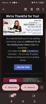 Thankful5 coupon verification screenshot