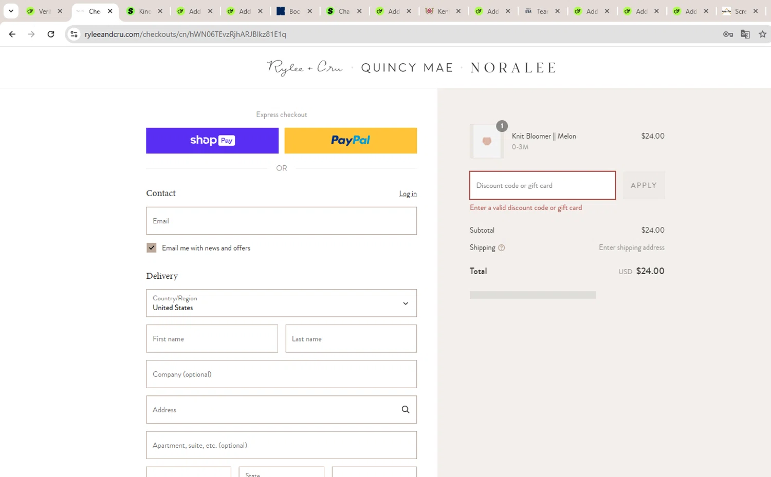Quincy Mae discount code screenshot showing code THATSTHEPOINT applied at Quincy Mae checkout page. Uploaded by SimplyCodes community member LAGUGU on Jul 1, 2025