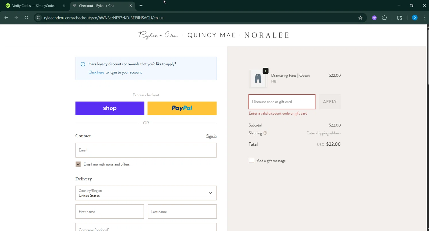 Quincy Mae discount code screenshot showing code JACLYN applied at Quincy Mae checkout page. Uploaded by SimplyCodes community member GoldAdmiral5202 on Oct 8, 2025