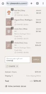 Chayse coupon verification screenshot