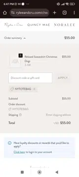 Nytotebag coupon verification screenshot