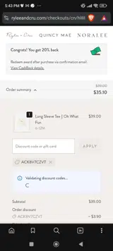 ACK8V7CZVT coupon verification screenshot