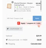 COUPONISM coupon verification screenshot
