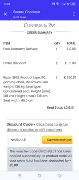 NV25JUL5 coupon verification screenshot