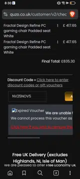 NV25NOV5 coupon verification screenshot