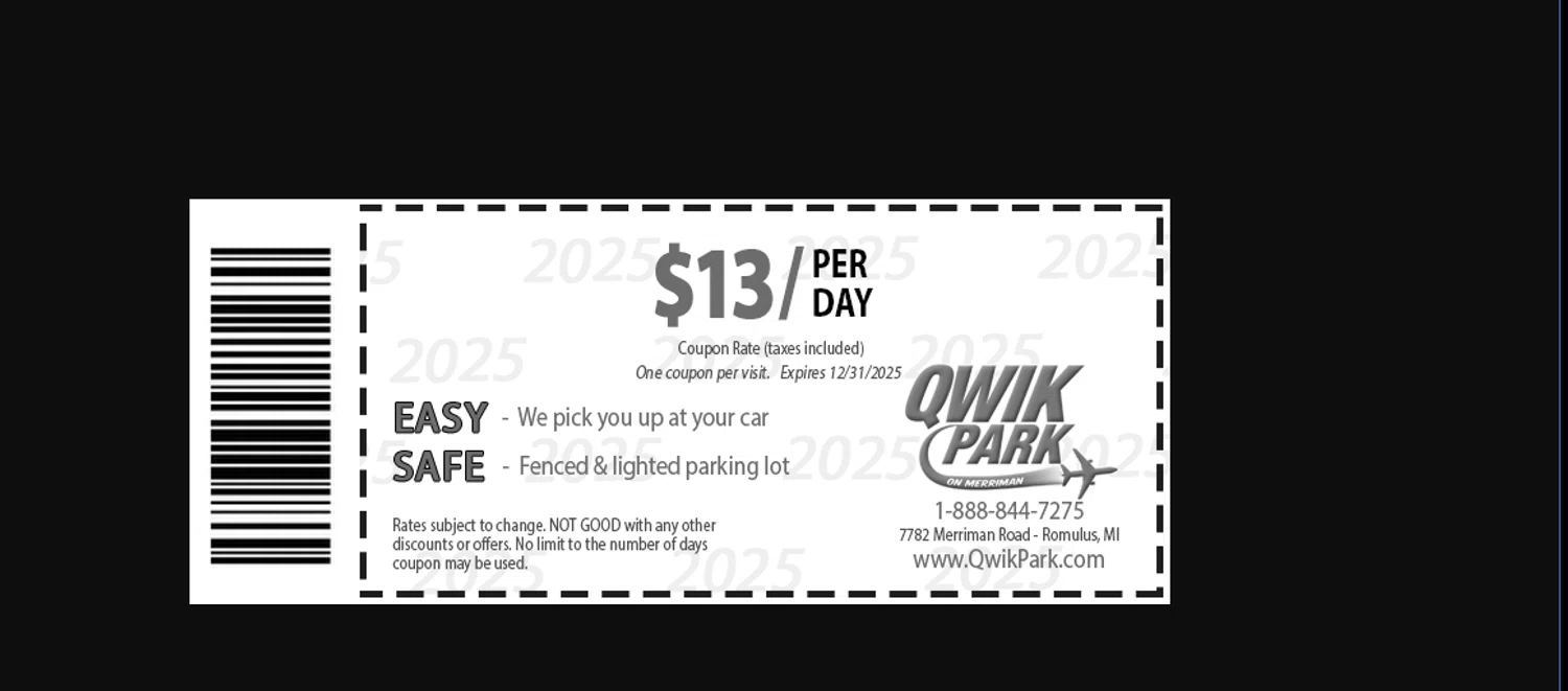 Qwik Park 8 Coupon 2025 Cass Danielle