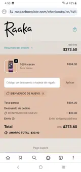 WELCOMEBACK coupon verification screenshot