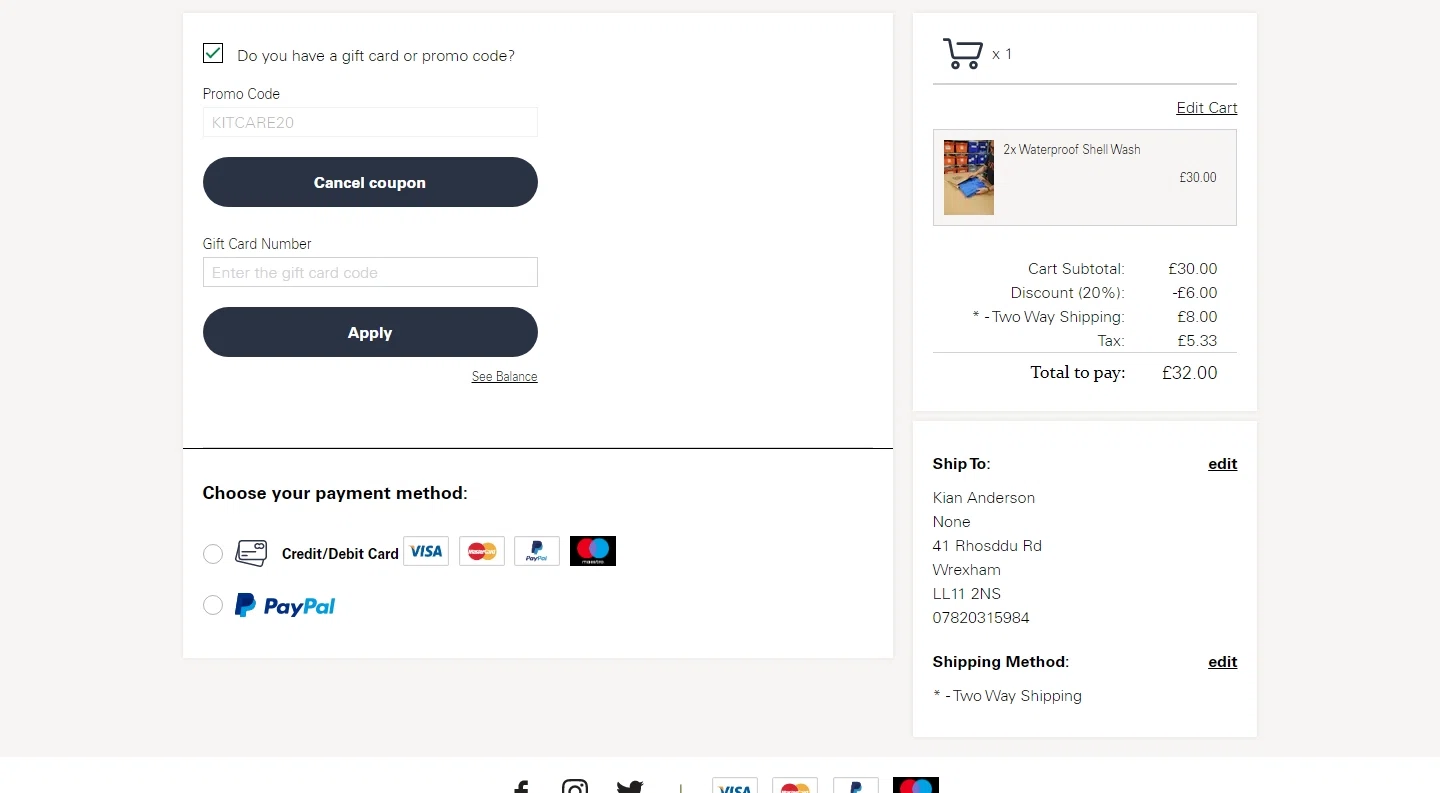 Rab checkout page showing Rab discount code box | Screenshot taken by SimplyCodes community member on Aug 26, 2022