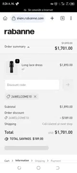 Rabanne coupon verification screenshot