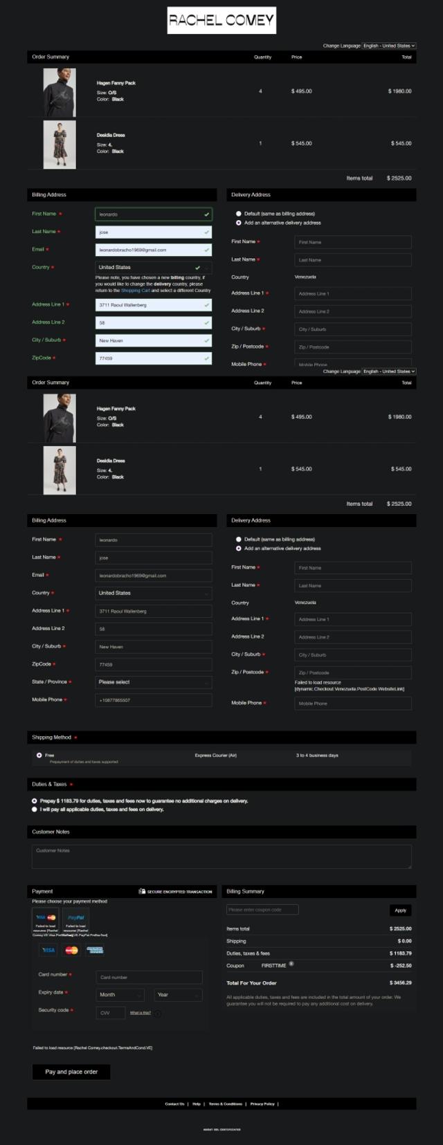Rachel Comey checkout page showing Rachel Comey discount code box | Screenshot taken by SimplyCodes community member on Apr 21, 2021