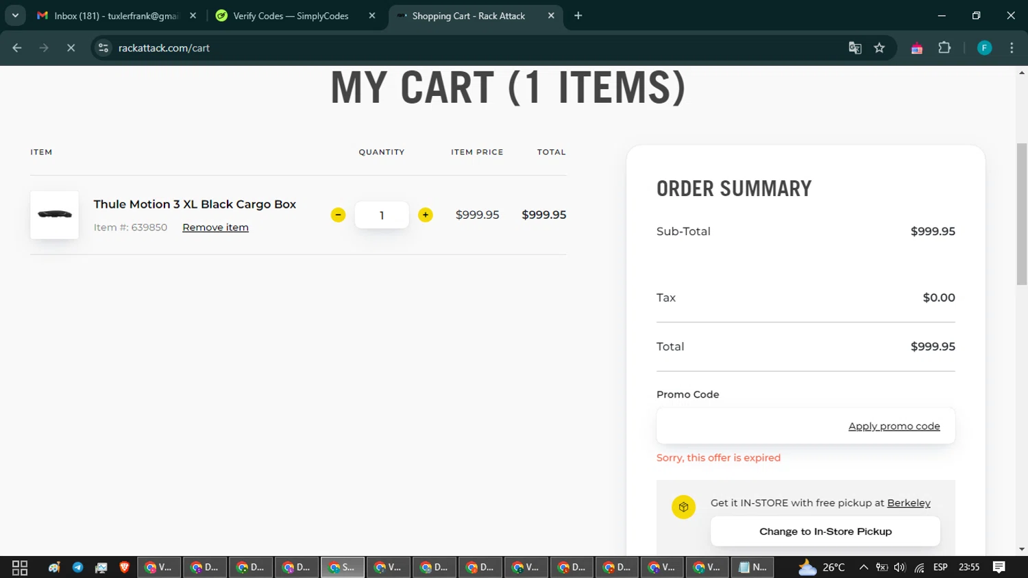 Rack Attack promo code screenshot showing code a-rocklander10 applied at Rack Attack checkout page. Uploaded by SimplyCodes community member ShrewdTitan3233 on Jan 4, 2025