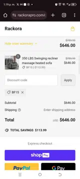 Rackora coupon verification screenshot
