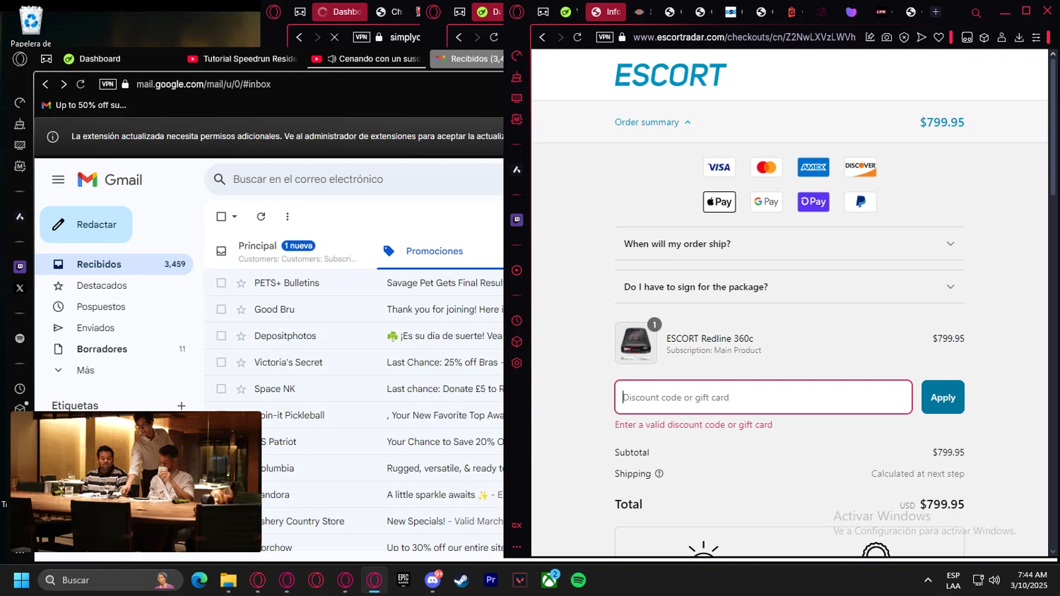 RadarBusters.com coupon code screenshot showing code radarroy-2017 applied at RadarBusters.com checkout page. Uploaded by SimplyCodes community member Handivlak on Mar 10, 2025
