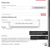 Radco coupon verification screenshot