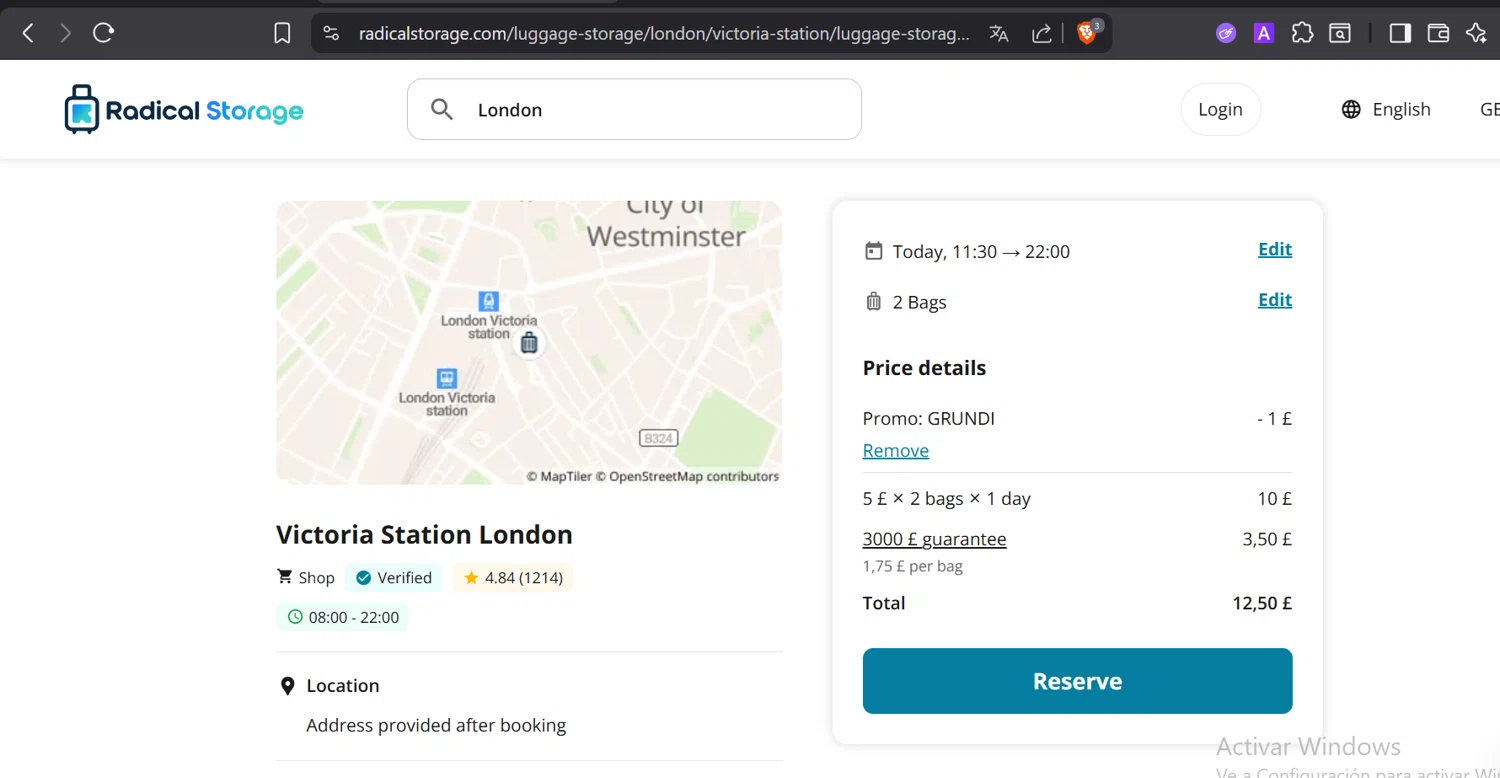 Radical Storage promo code screenshot showing code GRUNDI applied at Radical Storage checkout page. Uploaded by SimplyCodes community member CashElite5536 on Oct 18, 2025