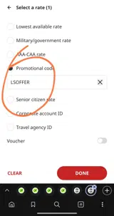 Radisson Hotels coupon verification screenshot