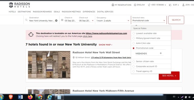 Radisson Red checkout page showing Radisson Red promo code box | Screenshot taken by SimplyCodes community member on Sep 5, 2022