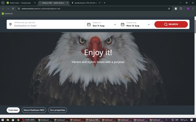 Radisson Red checkout page showing Radisson Red promo code box | Screenshot taken by SimplyCodes community member on Aug 12, 2024