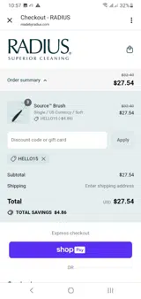 HELLO15 coupon verification screenshot