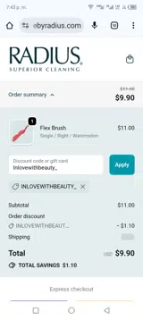 Inlovewithbeauty_ coupon verification screenshot