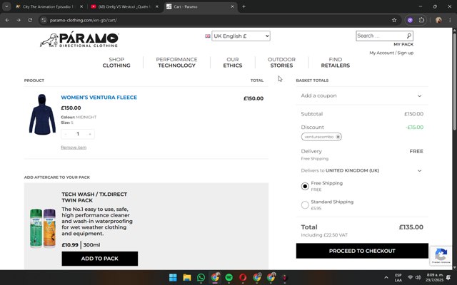 Rado checkout page showing Rado discount code box | Screenshot taken by SimplyCodes community member on Jul 23, 2025
