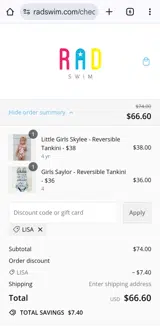 Lisa coupon verification screenshot