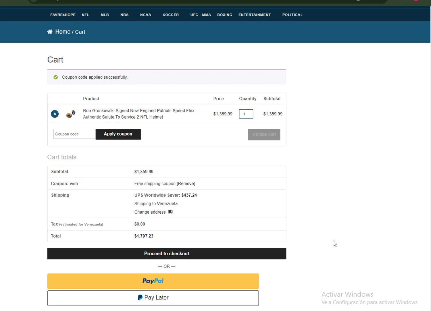 Radtke Sports checkout page showing Radtke Sports promo code box | Screenshot taken by SimplyCodes community member on Jul 13, 2024