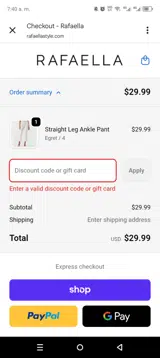 RAFCYBER20 coupon verification screenshot