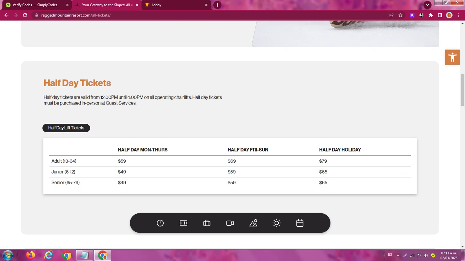 Ragged Mountain Resort promo code screenshot showing code ONLINEONLY applied at Ragged Mountain Resort checkout page. Uploaded by SimplyCodes community member LegendaryBoss7060 on Mar 2, 2025