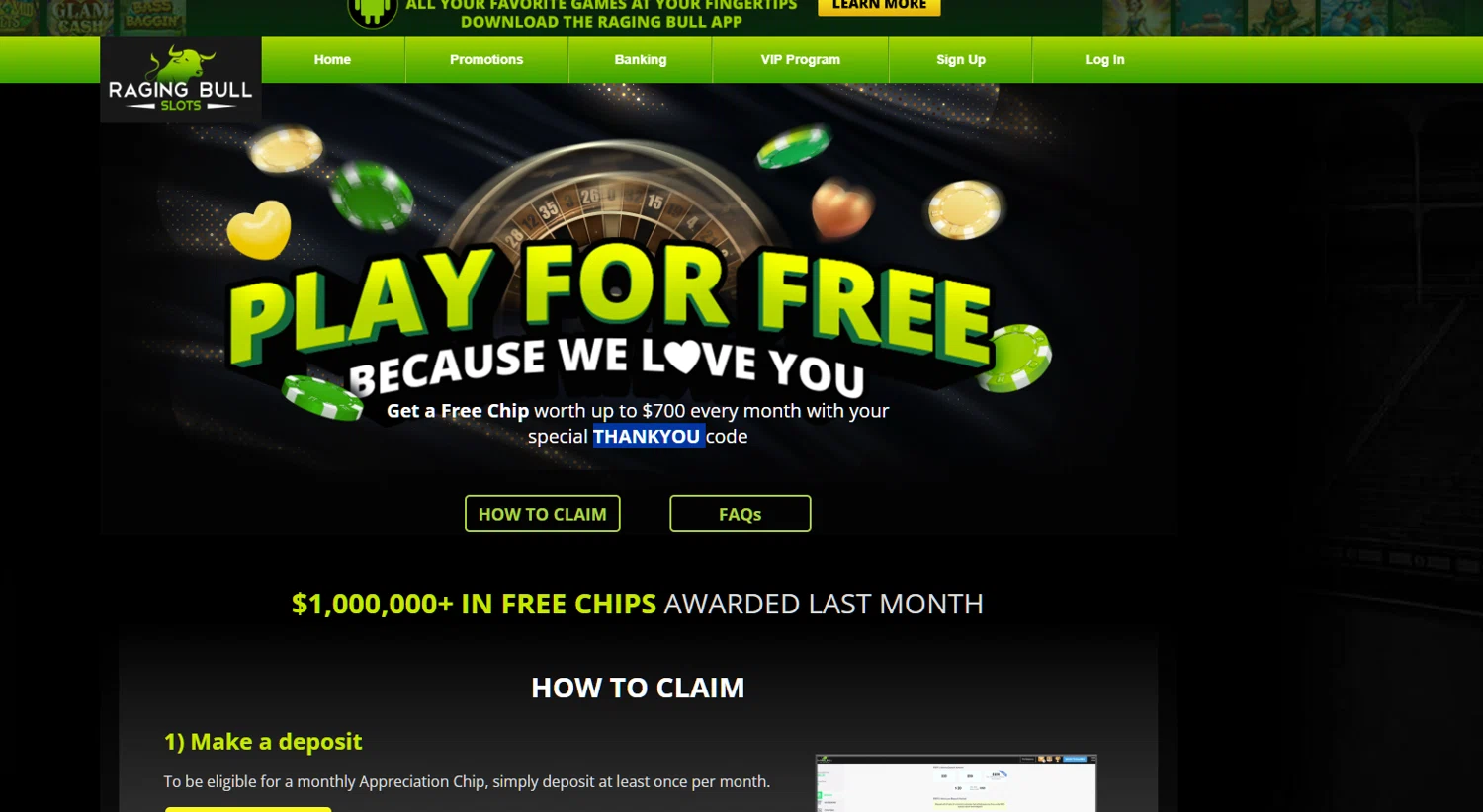 Raging Bull Slots promo code screenshot showing code THANKYOU applied at Raging Bull Slots checkout page. Uploaded by SimplyCodes community member Dejadepicharme on Jun 16, 2026
