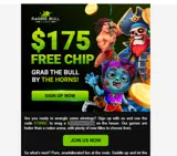 Raging Bull Slots coupon verification screenshot