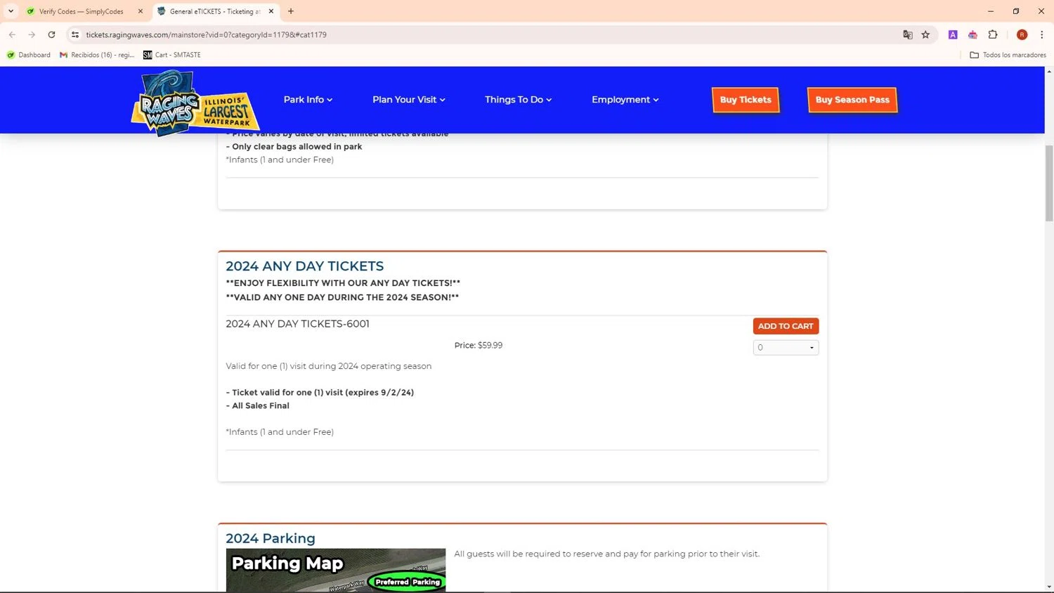 where to use Raging Waves promo code box