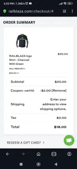 Cart10 coupon verification screenshot