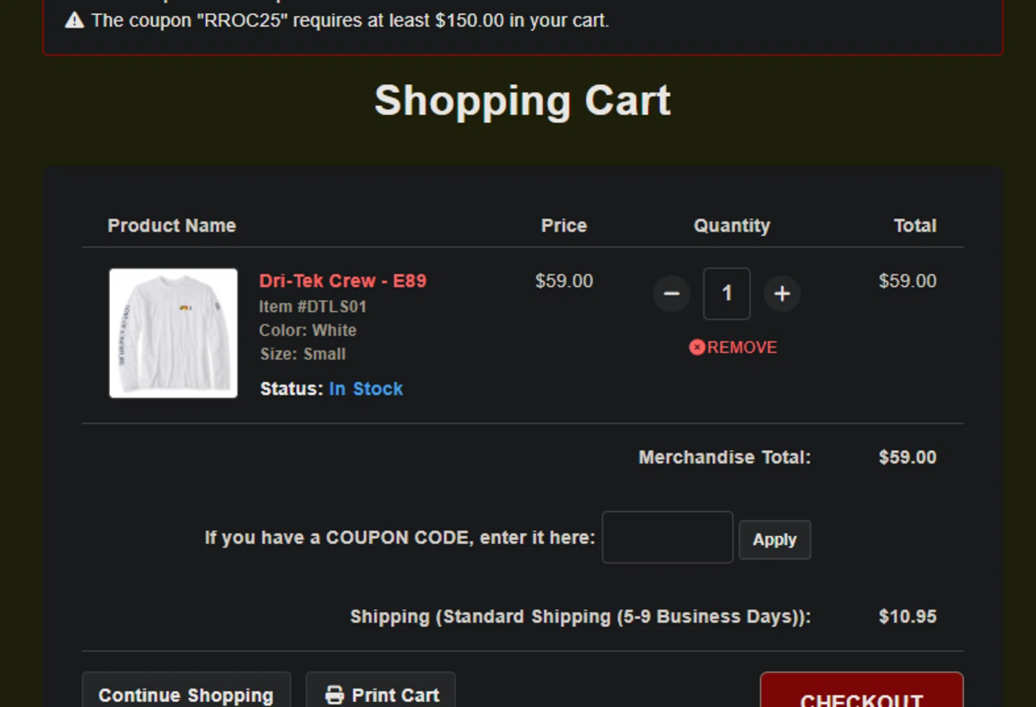 Rail Riders checkout page showing Rail Riders promo code box | Screenshot taken by SimplyCodes community member on Oct 22, 2025